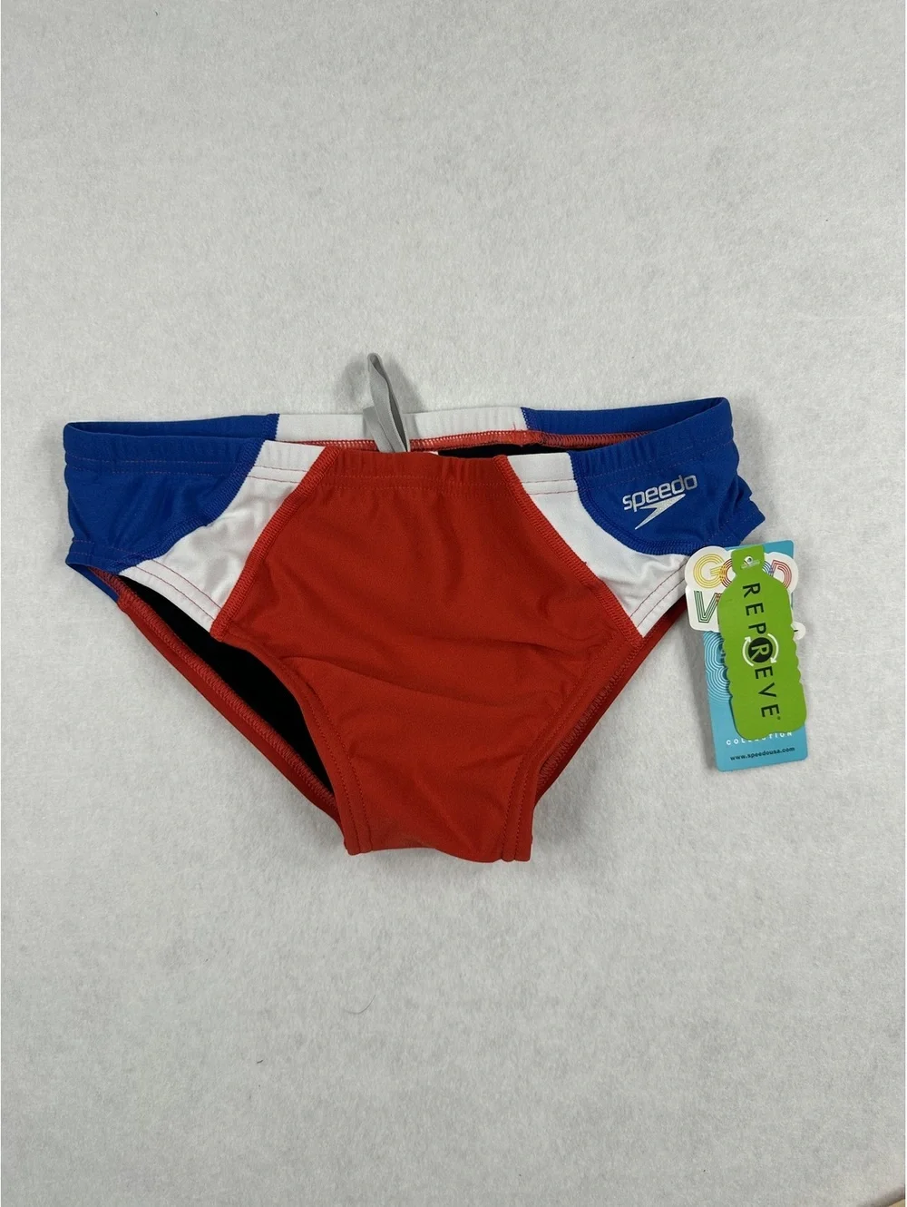Speedo Eco Endurance Men's Size 30 Red, White, and Blue Swim Briefs